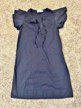 Vineyard Vines Black  Ruffle-Sleeve Performance Mini Dress
